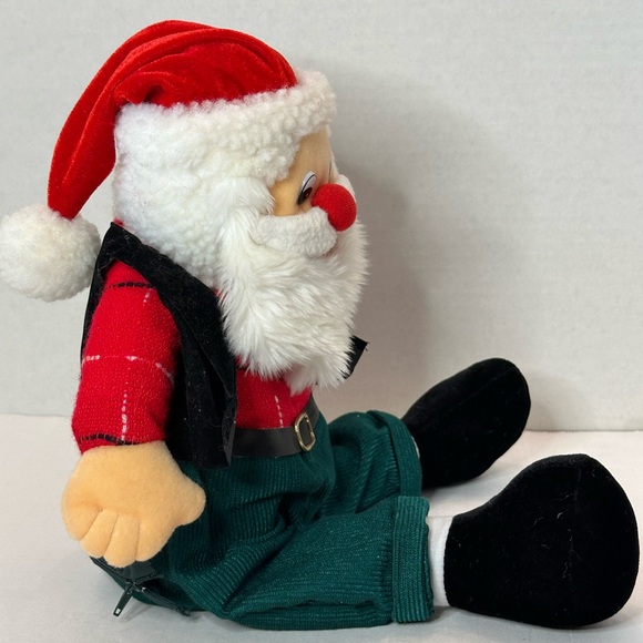 Animated Santa Claus Singing Plush Self Sitter Made in Poland 10 inches Tall - Picture 3 of 7